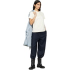 Moncler Off-White Embroidered Tonal Logo Cotton T-shirt