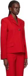 Ferragamo Red Single-Breasted Blazer