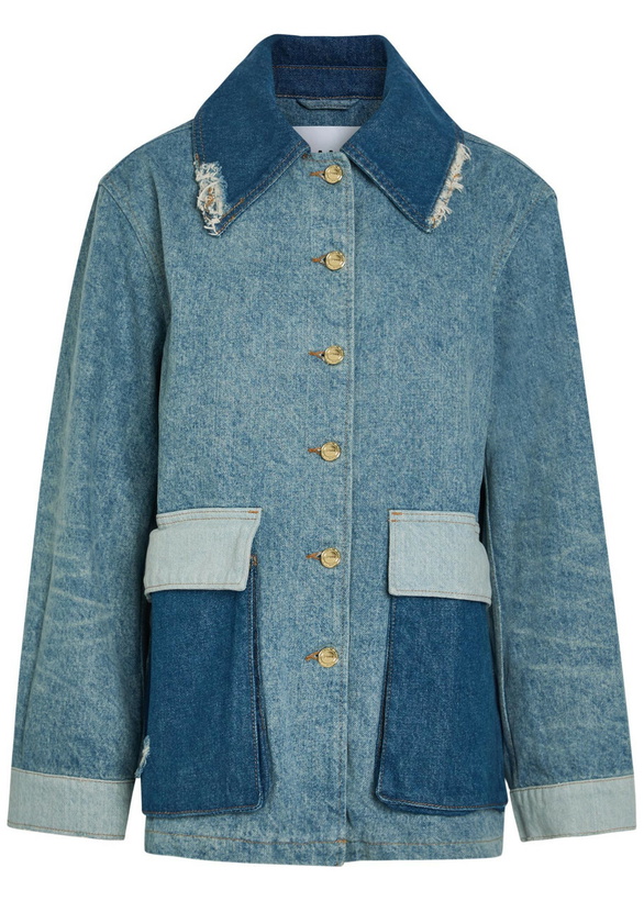 Photo: Ganni Patchwork Distressed Denim Jacket