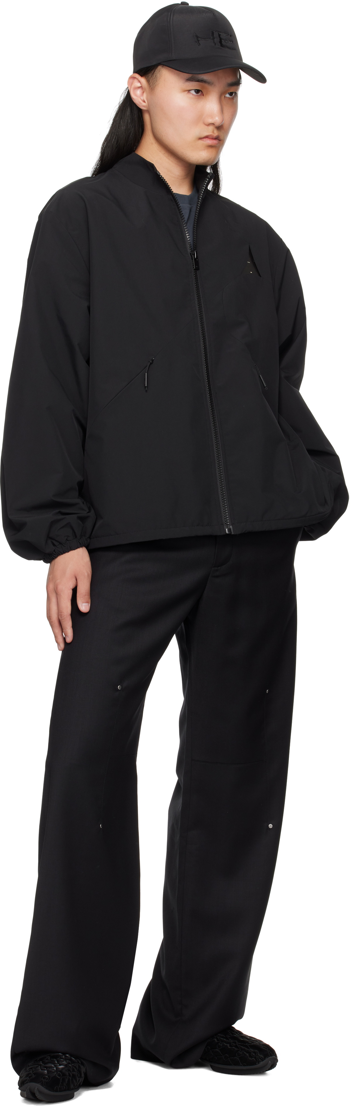 HELIOT EMIL Black Radial Tailored Trousers Heliot Emil