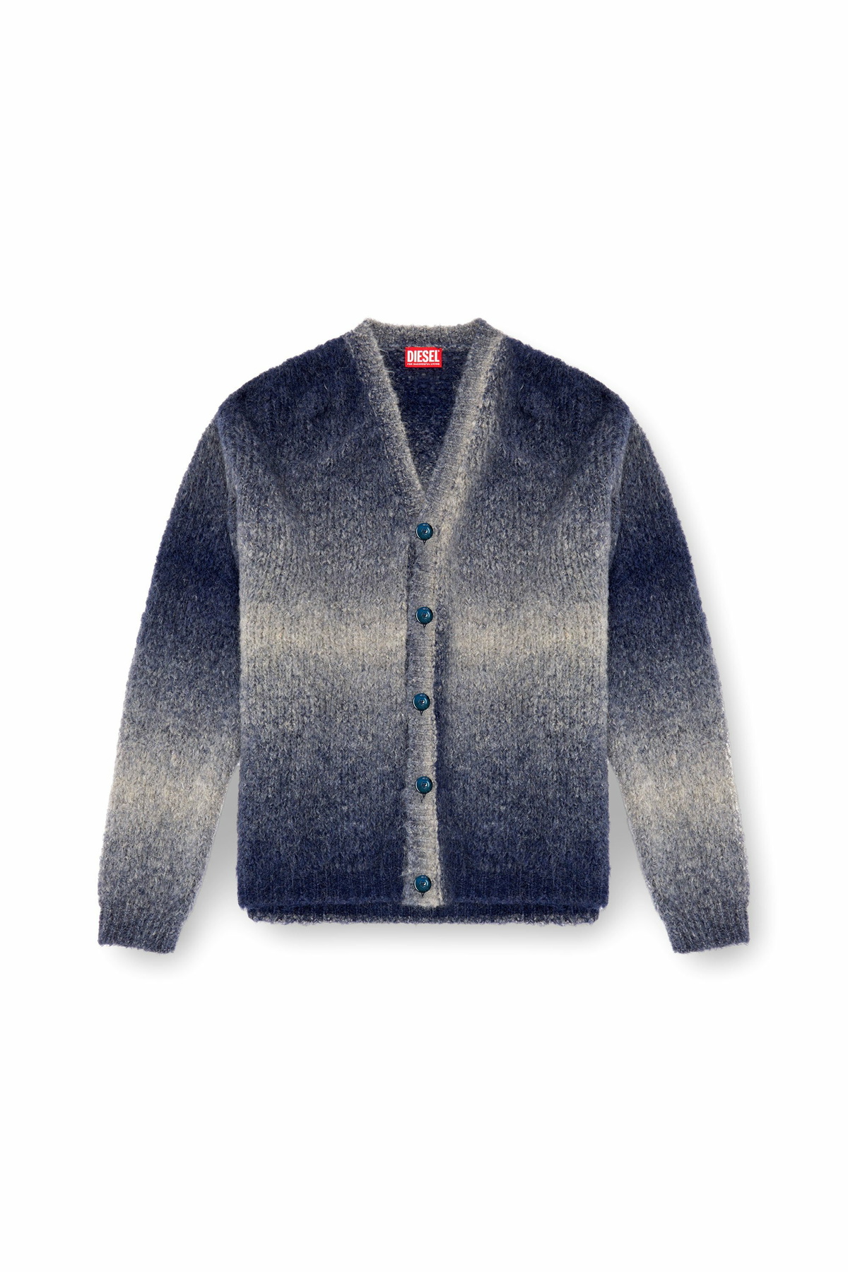 Diesel Dégradé cardigan in alpaca blend - Knitwear Mens in Blue Diesel