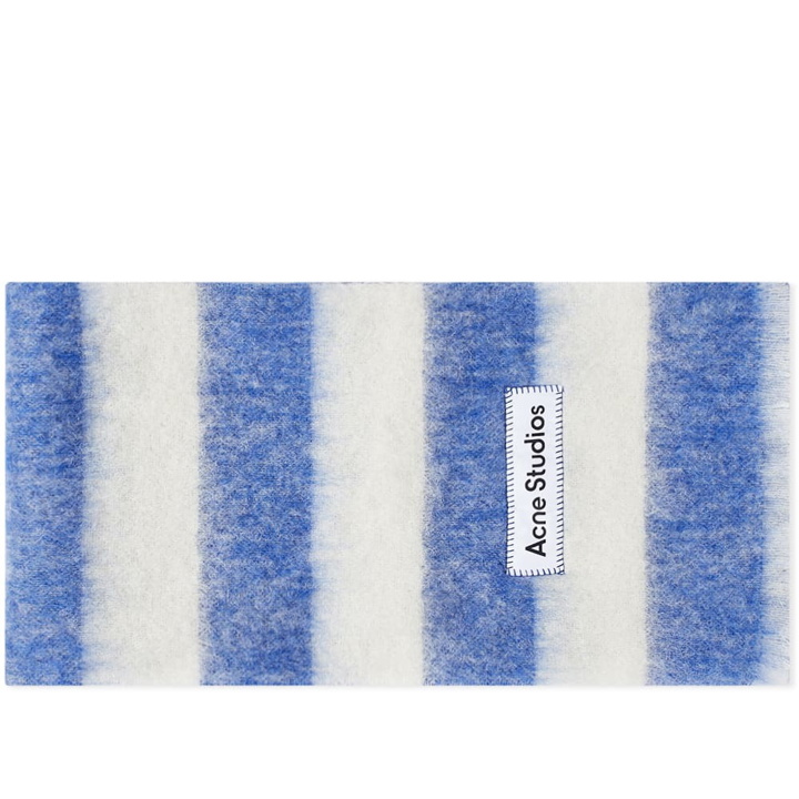 Photo: Acne Studios Men's Vally Breton Scarf in Blue/White