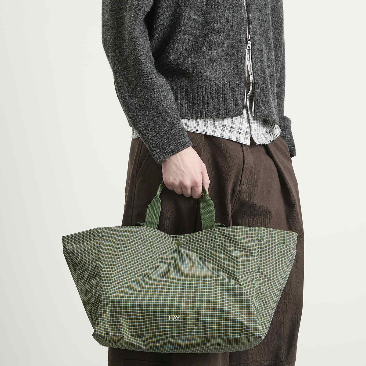 HAY Grid Weekend Bag - Small in Dark Green 