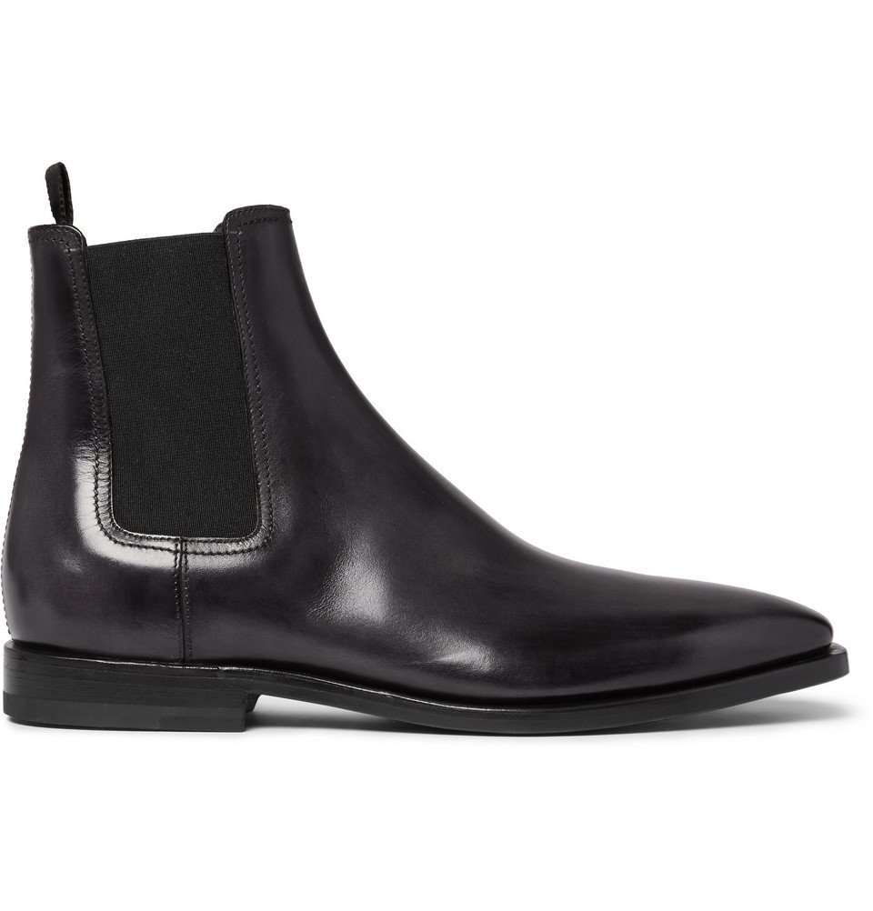 BERLUTI SHOES CHELSEA BOOTS 7.5 41.5 BLACK LEATHER LOW BOOTS SHOES  ref.909535 - Joli Closet