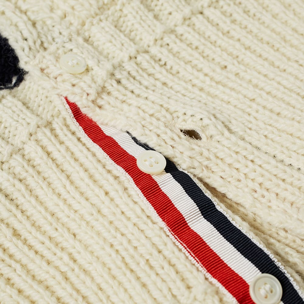 Thom Browne 4 Bar Funmix Aran Cable Knit Cardigan Thom Browne