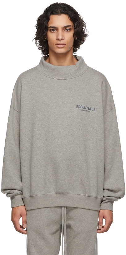 Photo: Essentials Grey Mock Neck Sweatshirt