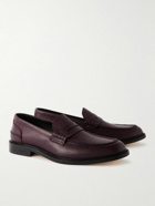 VINNY's - Townee Pebble-Grain Leather Penny Loafers - Burgundy