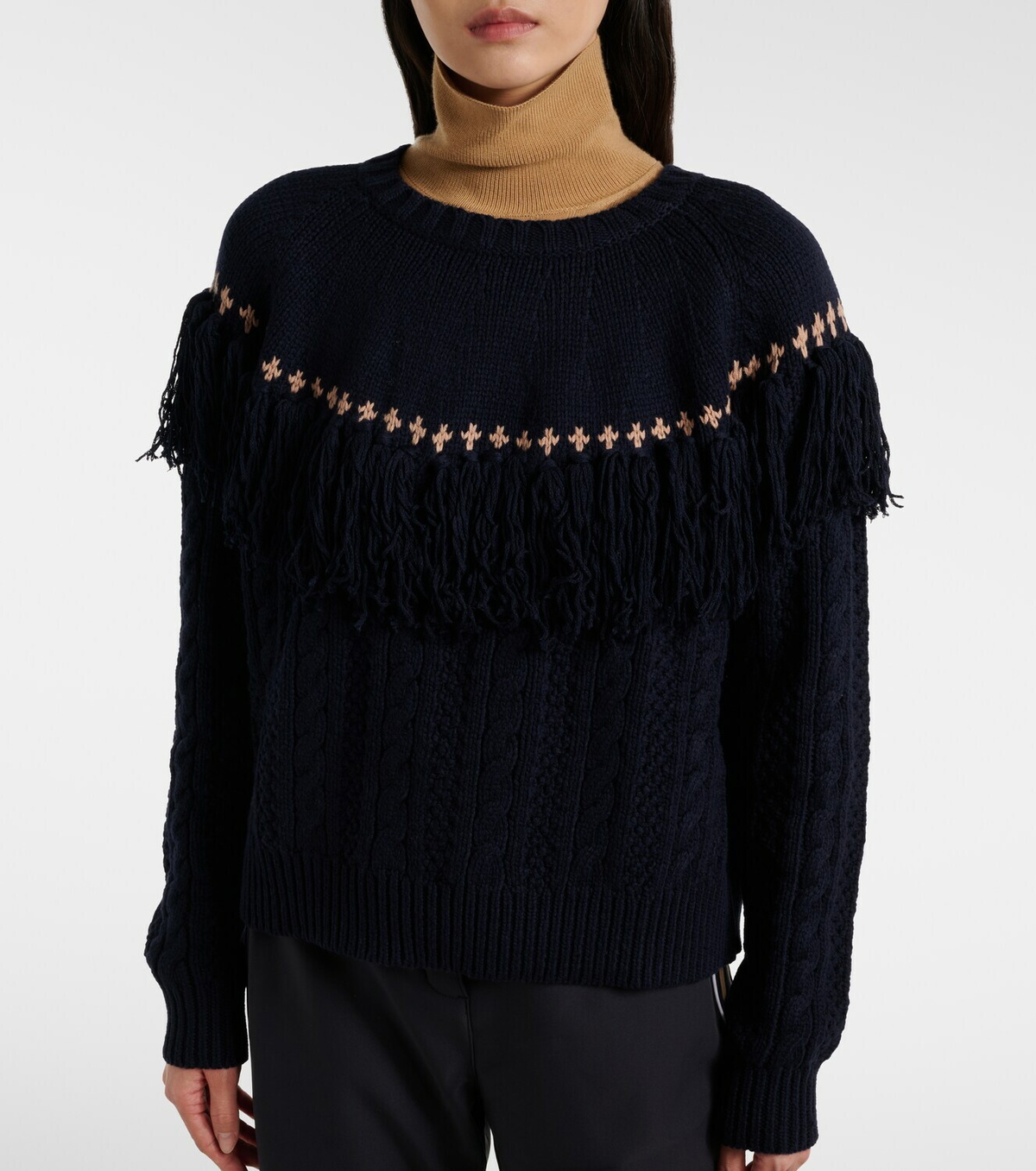 The Upside Clara fringed wool and cotton sweater