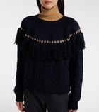 The Upside Clara fringed wool and cotton sweater