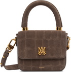 AMIRI Brown Croc Suede Micro MA Bag