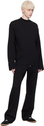 Dries Van Noten Black Pinched Seam Turtleneck