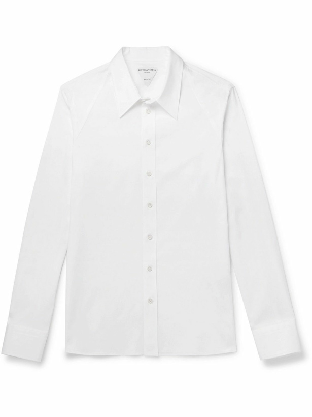 Photo: Bottega Veneta - Slim-Fit Cotton-Blend Poplin Shirt - White