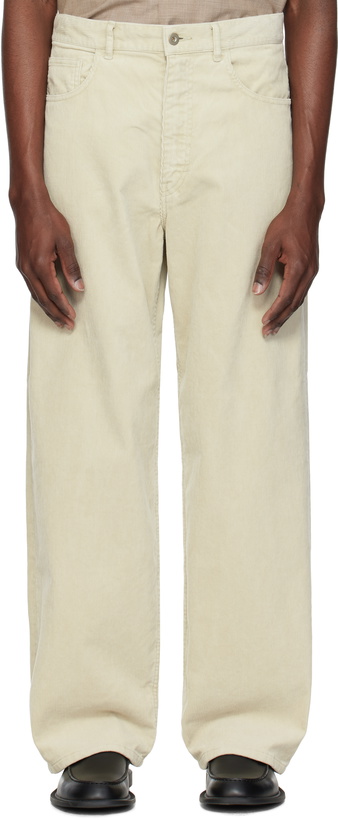 Photo: AURALEE Beige Finx Corduroy Wide 5P Trousers