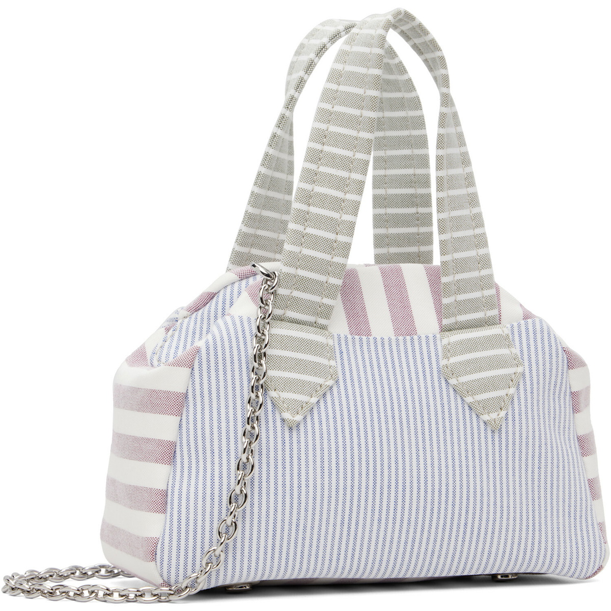 Vivienne Westwood Navy & Burgundy Yasmine Small Archive Hand Bag