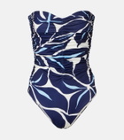 Cala de la Cruz Printed strapless swimsuit