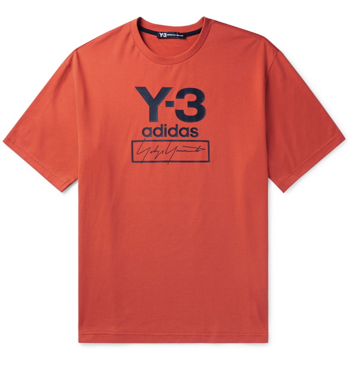 Photo: Y-3 - Logo-Print Cotton-Jersey T-Shirt - Orange