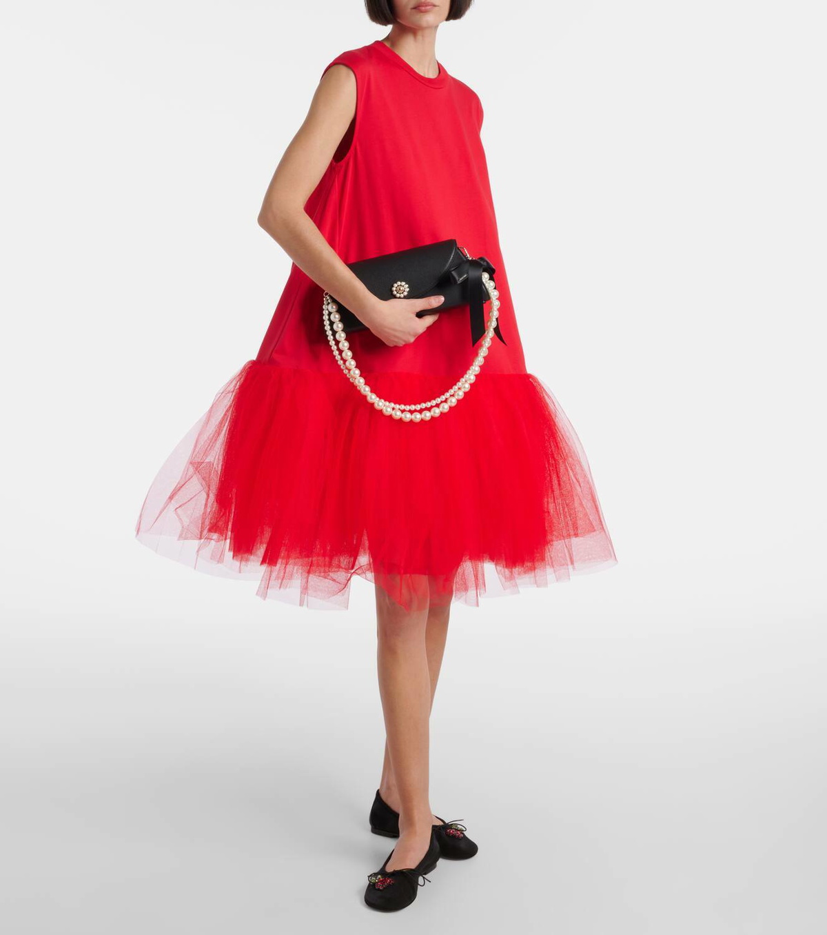 【Simone Rocha】バレンタインレザーショルダーバッグ Simone Rocha Valentine embellished leather shoulder bag