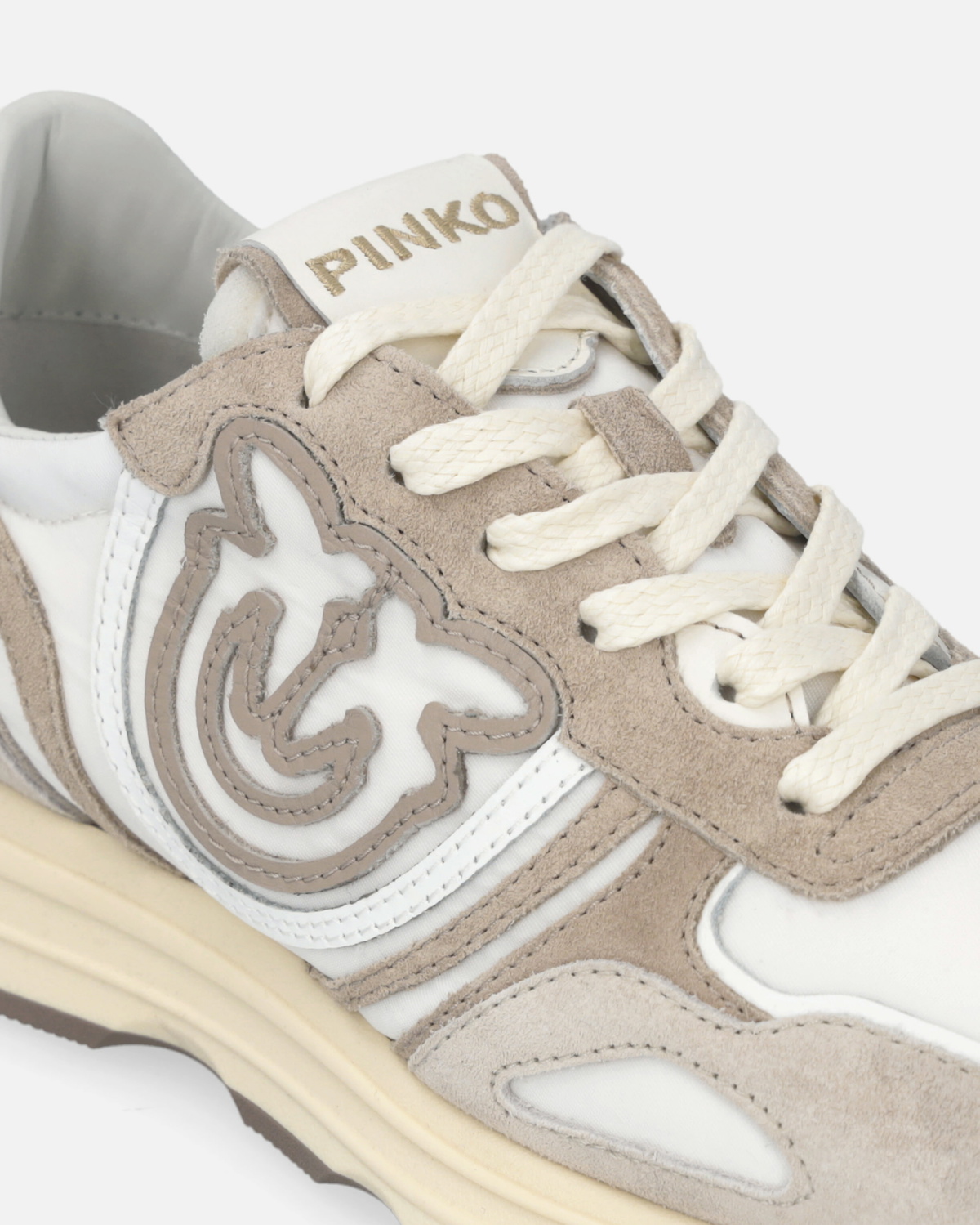 Pinko Suede Sneakers With Logo Sand