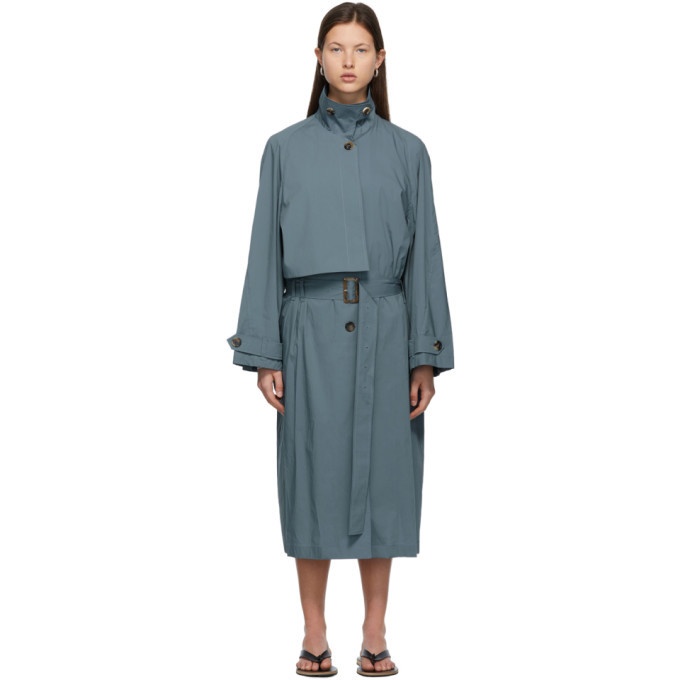 Photo: LOW CLASSIC Blue Low Waist Belted Trench Coat