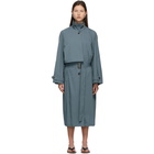 LOW CLASSIC Blue Low Waist Belted Trench Coat