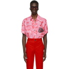 SSENSE WORKS SSENSE Exclusive Jeremy O. Harris Pink Print Rose Bowling Shirt