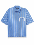 Jacquemus - Webbing-Trimmed Striped Poplin Shirt - Blue