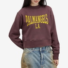 Palm Angels Women's College Fitted Crew Sweat in Plum/Yellow