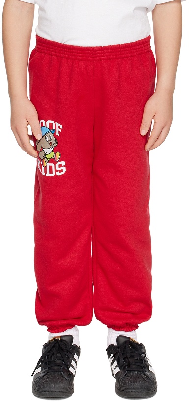 Photo: OOOF SSENSE Exclusive Kids Red Relaxed-Fit Lounge Pants