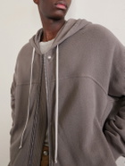 Rick Owens - Organic Cotton-Terry Zip-Up Hoodie - Gray