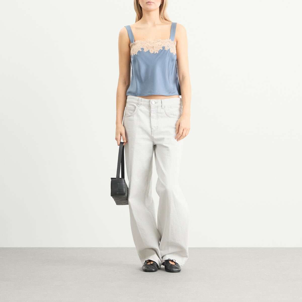 RIXO Women's Vyonne Top in Stone Blue