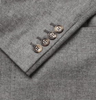 Brunello Cucinelli - Unstructured Double-Breasted Prince of Wales Checked Cashmere and Silk-Blend Suit Jacket - Gray