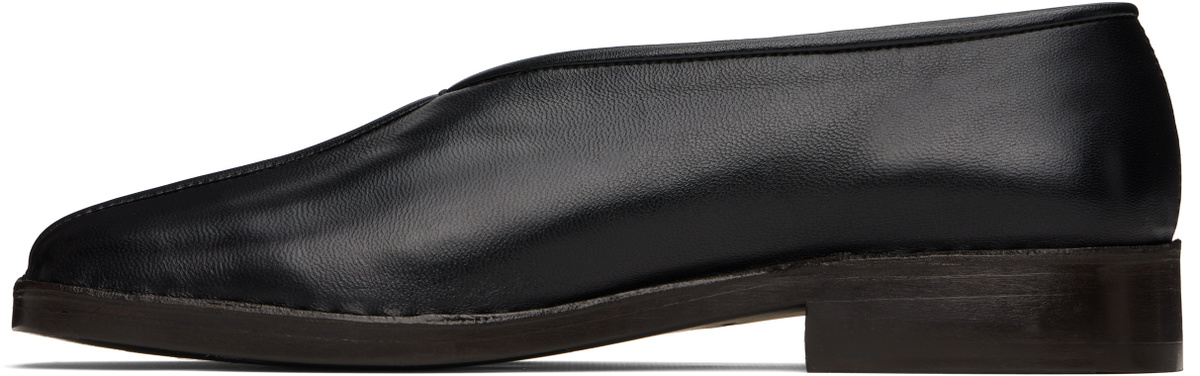 LEMAIRE Black Flat Piped Slippers
