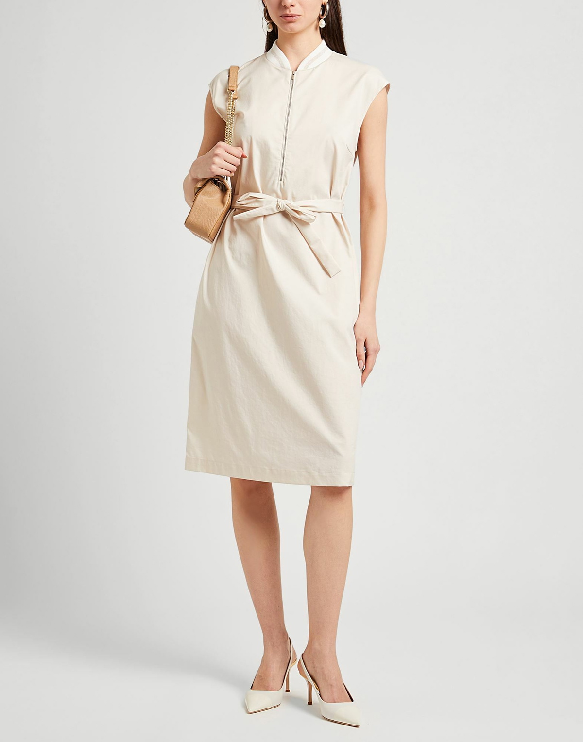 Peserico Womens Midi dress in Beige