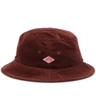 Danton Men's 8.5 Whale Courdroy Bucket Hat in Brick
