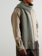 Missoni - Logo-Embroidered Ribbed Wool Scarf
