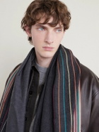 Paul Smith - Fringed Striped Wool and Silk-Blend Scarf