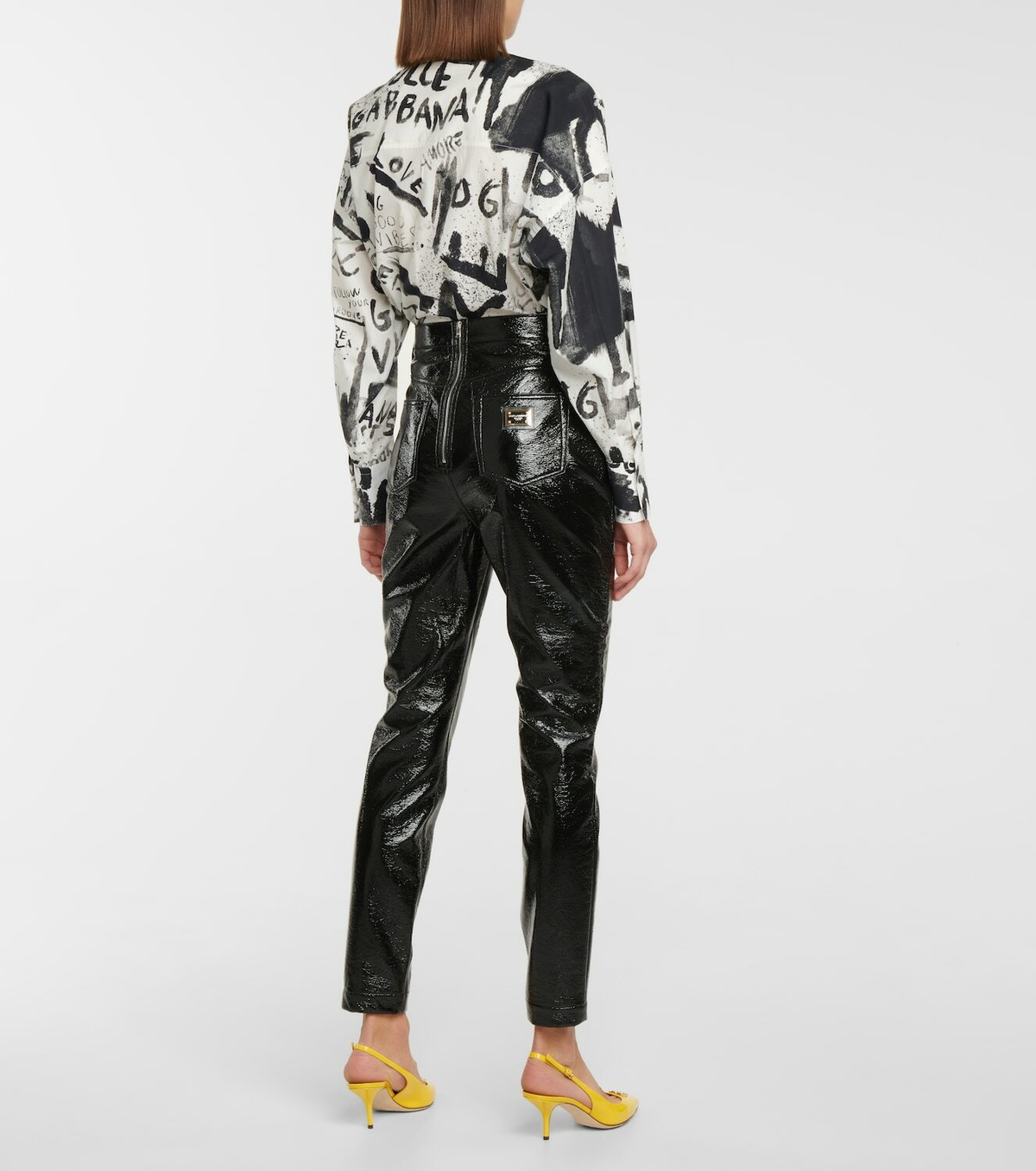 Dolce & Gabbana Black Floral Lace Front Skinny Denim Jeans main image 0