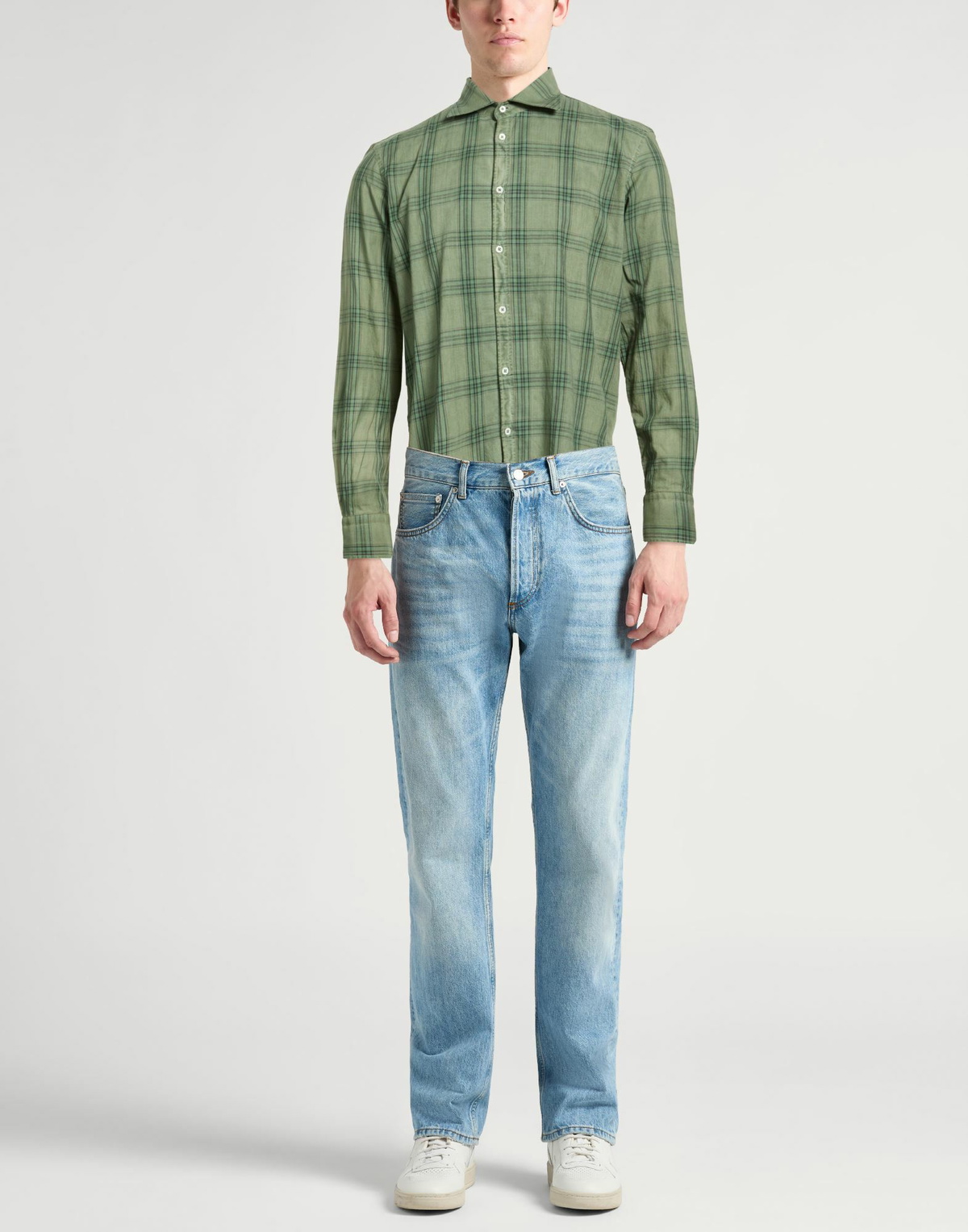 Massimo Alba Mens Shirt in Sage green