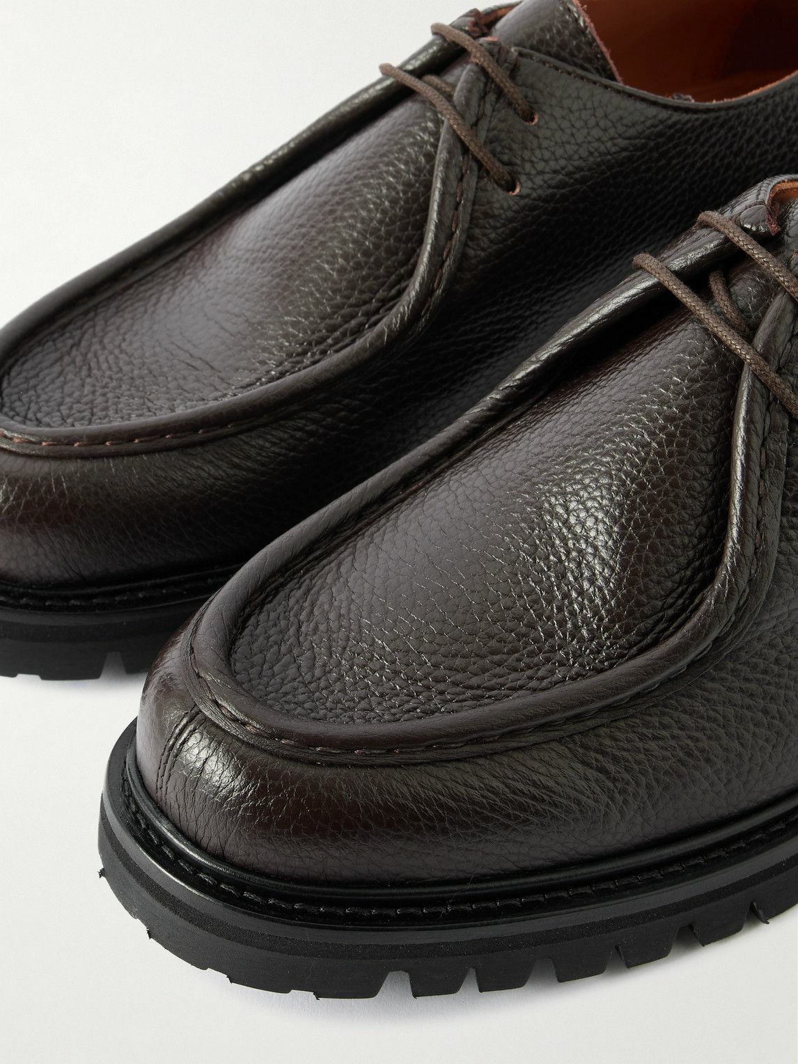 Mr P. - Jacques Full-Grain Leather Derby Shoes - Brown