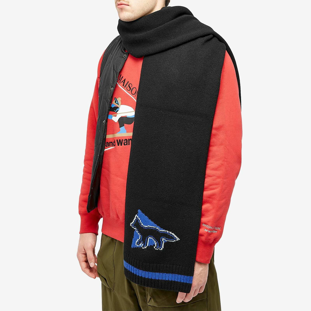 スケールモデル 新作 Men's Wander And x Wander and Black in Stole Knit Kitsuné Maison 小物