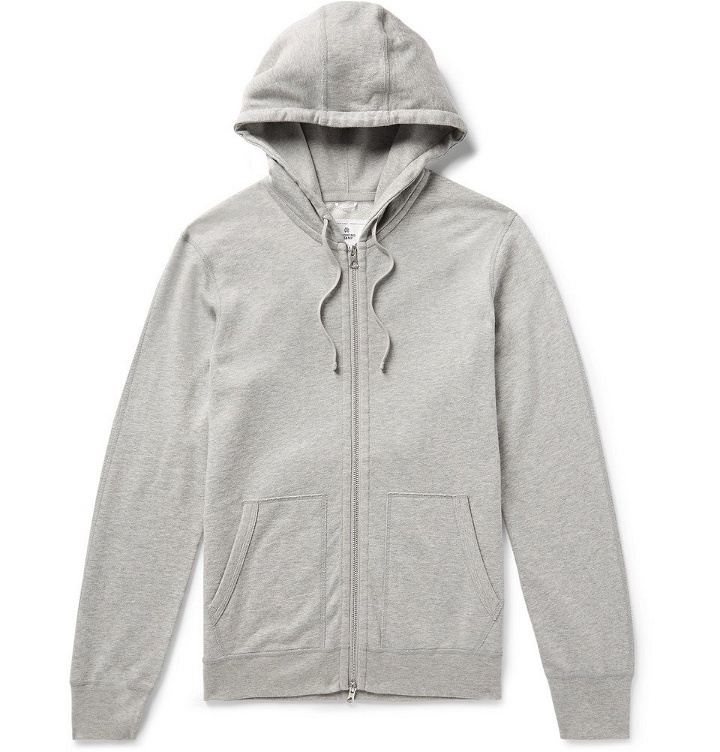 Photo: Reigning Champ - Mélange Loopback Pima Cotton-Jersey Zip-Up Hoodie - Gray