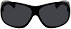 HANREJ Black Rectangular Sunglasses