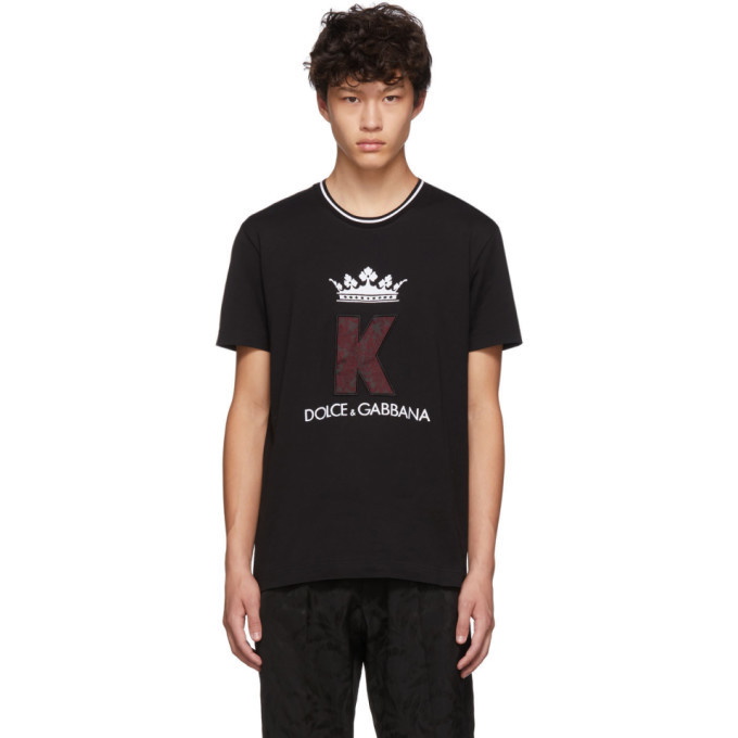 Photo: Dolce and Gabbana Black King Patch T-Shirt