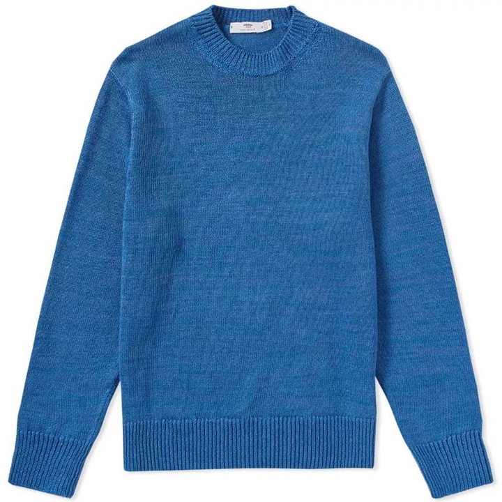 Photo: Inis Me&aacute;in Solid Linen Crew Knit Blue