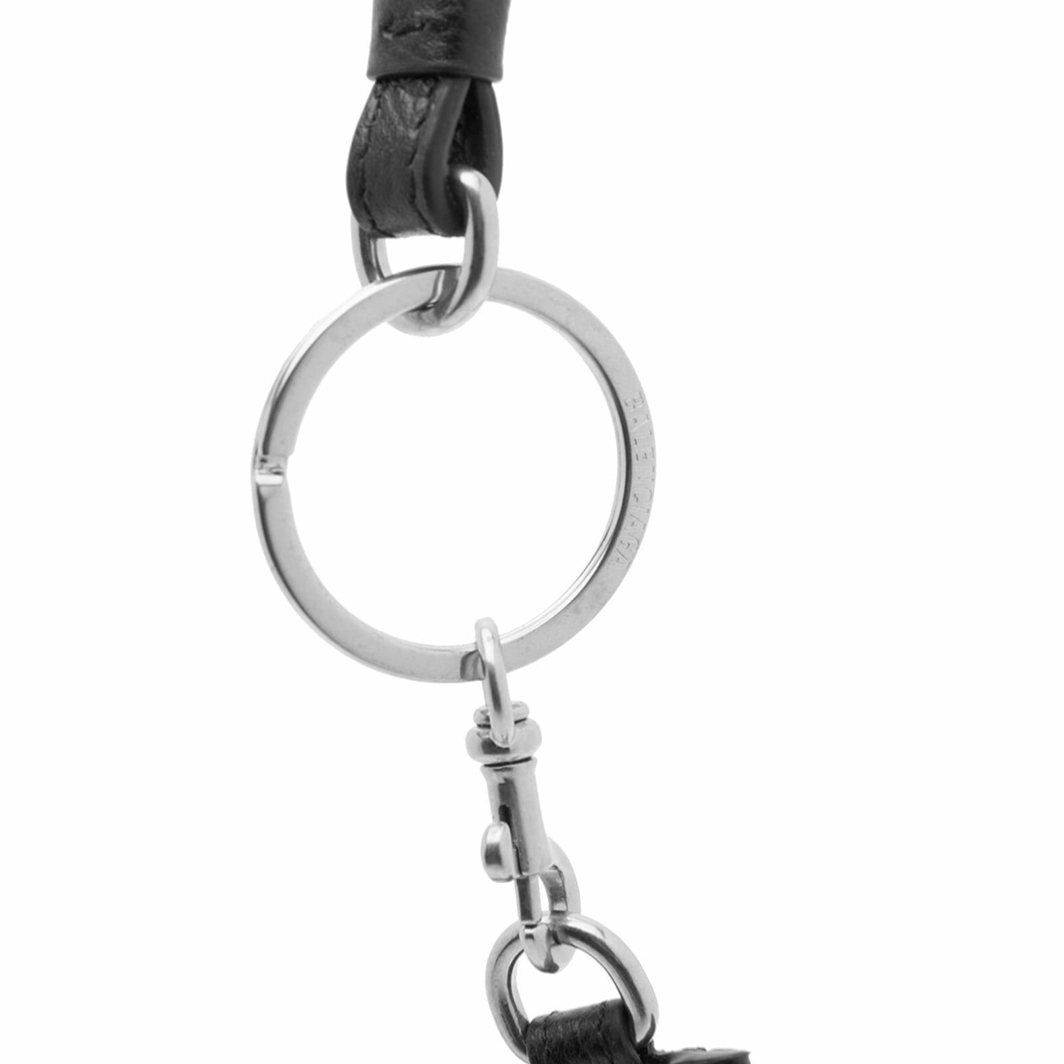 Balenciaga Men's Logo Card Case On Key Ring in Black/White Balenciaga
