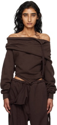 Ottolinger Brown Off-Shoulder Slouchy Sweater