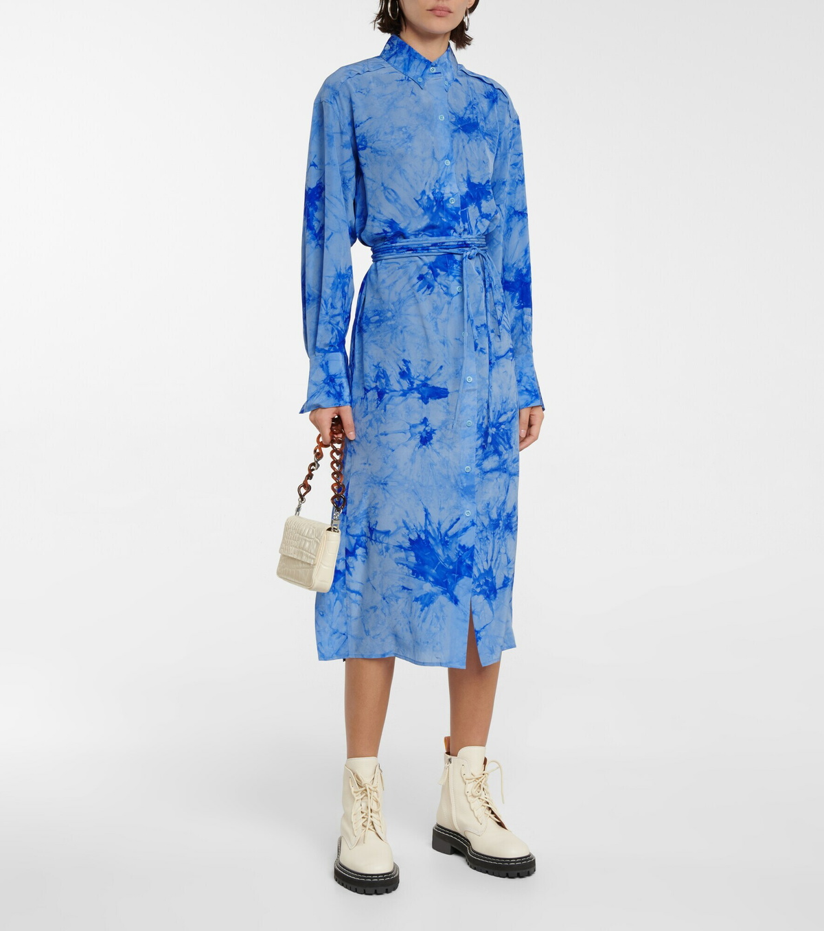 Proenza Schouler White Label tie dye silk shirt dress Proenza