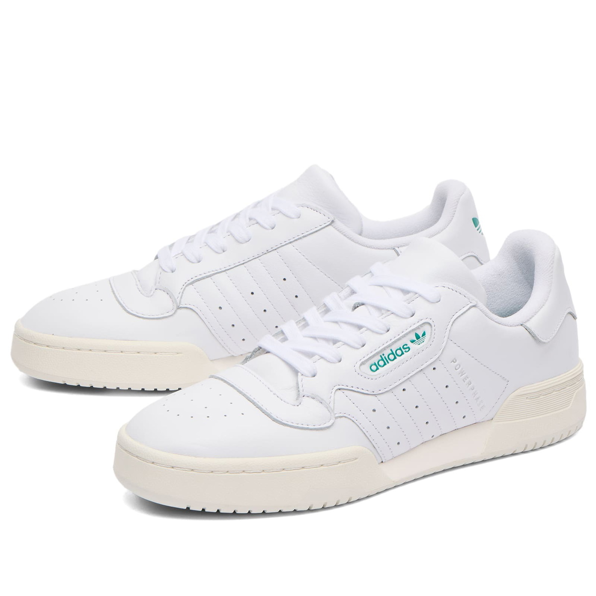 Adidas Men's Powerphase Sneaker in White/Green/Off-White