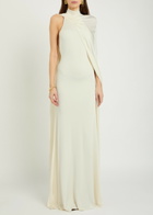 The New Arrivals Ilkyaz Ozel Umay Cape-effect Stretch-jersey Gown Cream