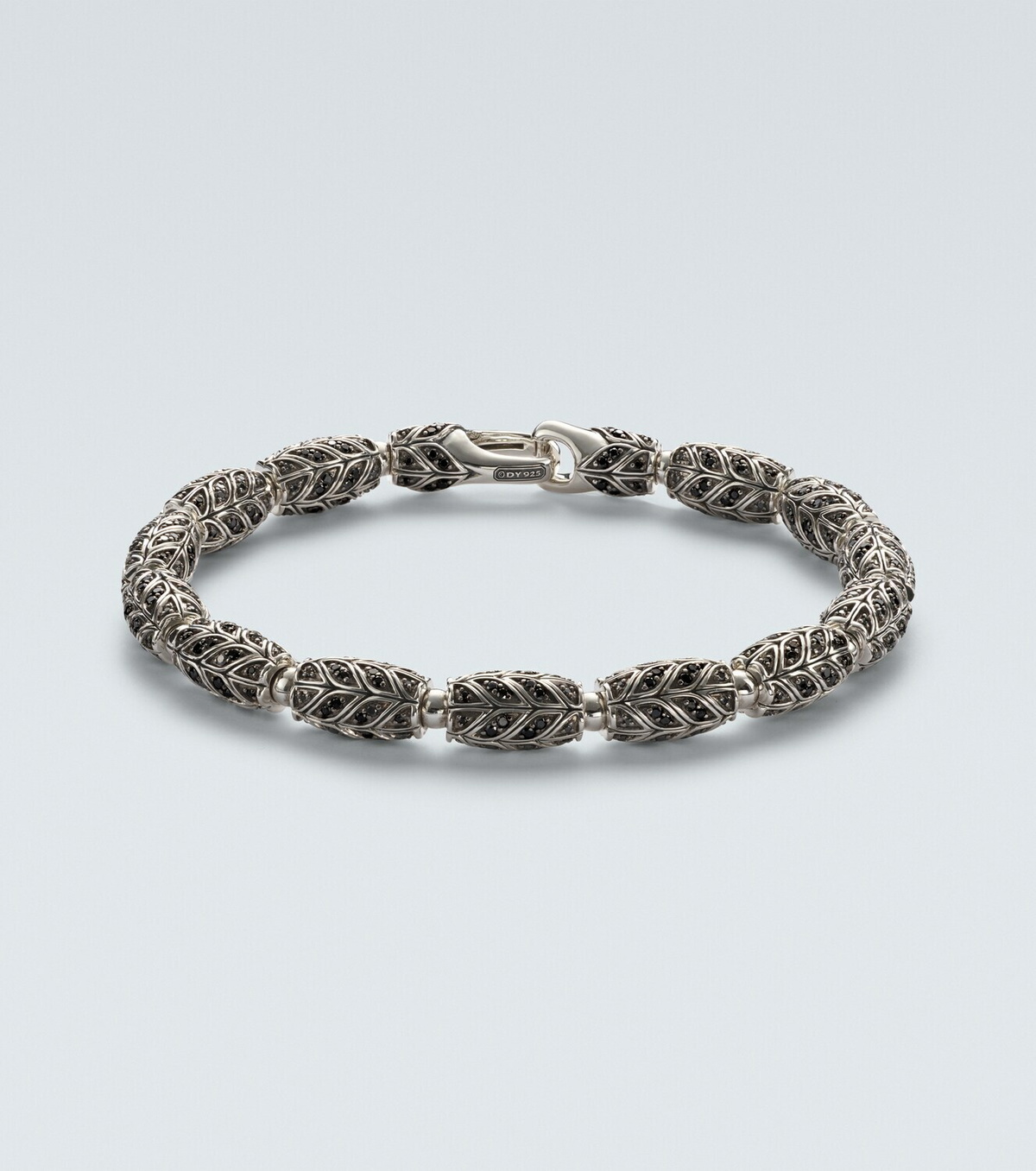 David Yurman Chevron sterling silver bracelet with diamonds